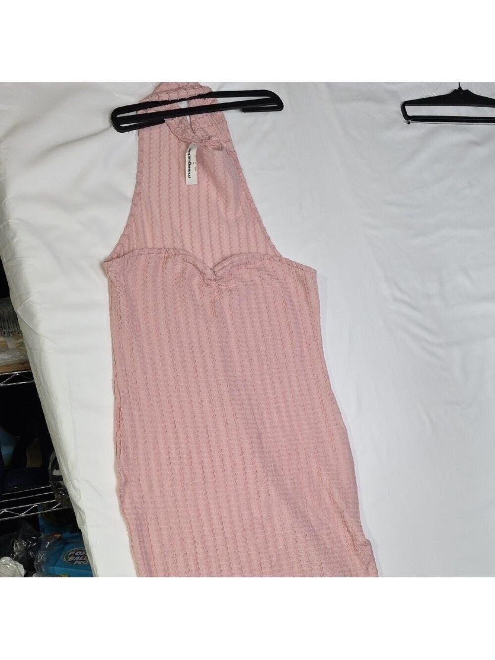 Missguided Blush Textured Sleeveless Dress Xl